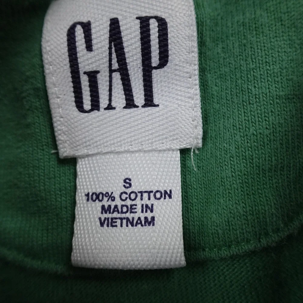 Gap Rugby Shirt‎ Mens S Green Purple Stripe Long Sleeve Polo Casual Preppy Y2K